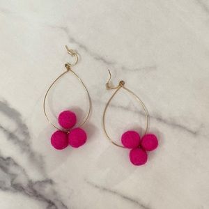 Delicate Gold Hoops with Pink balls